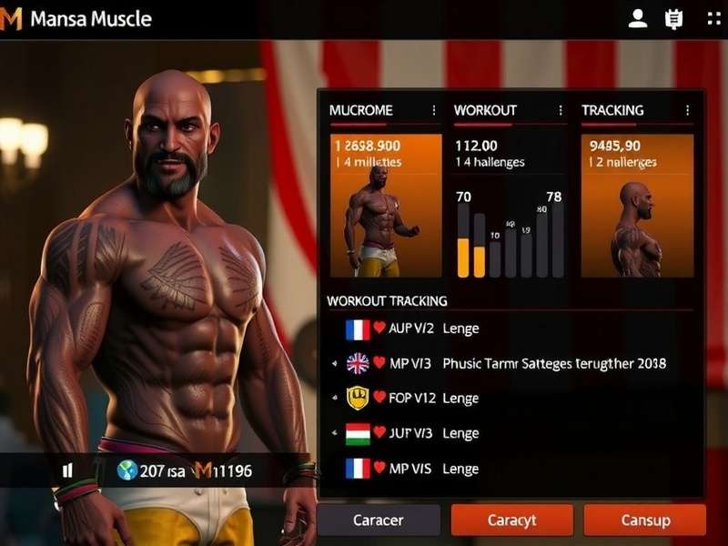 Mansa Muscle gameplay screenshot showing character customization